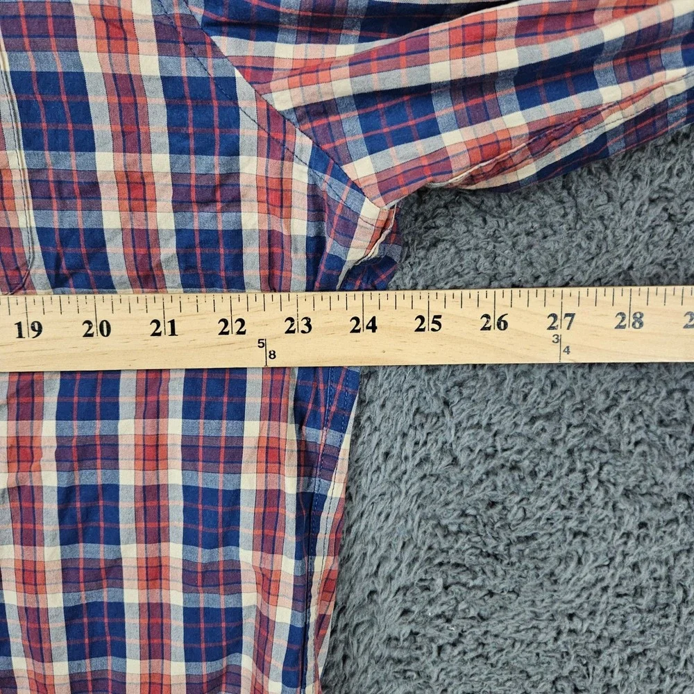 J. Crew Mens‎ XL Classic Button Up Shirt Organic Cotton Plaid Stretch